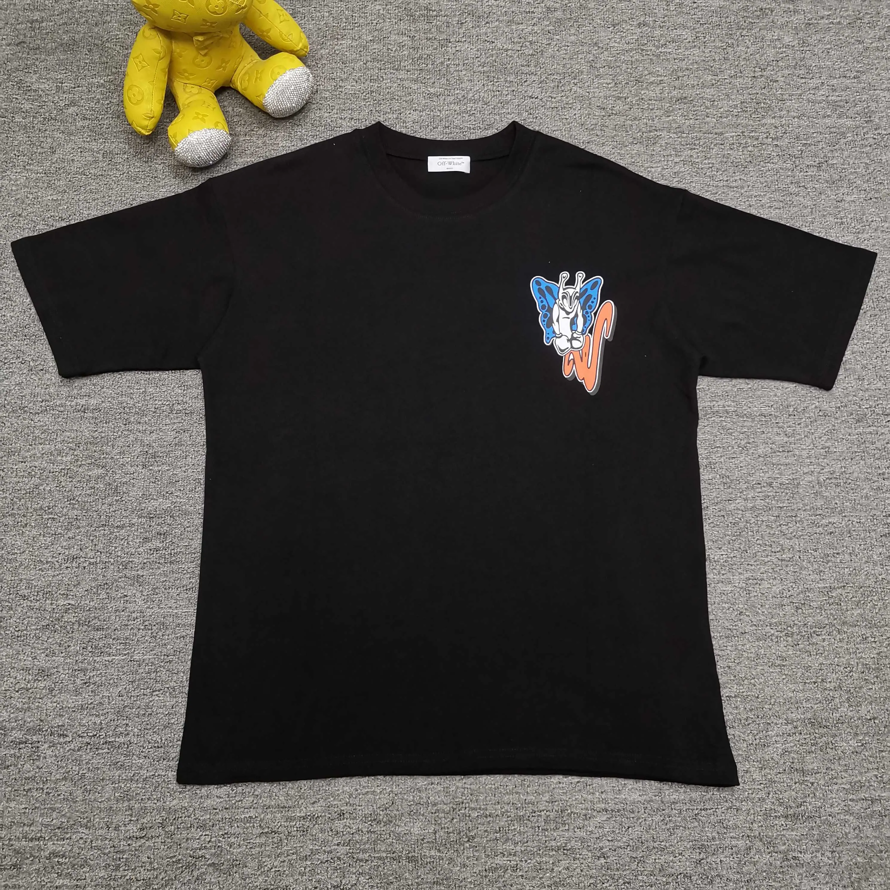 Off white top version, new loose short-sleeved T-shirt Color: Black White Blue Gray Size: S M L XL P240